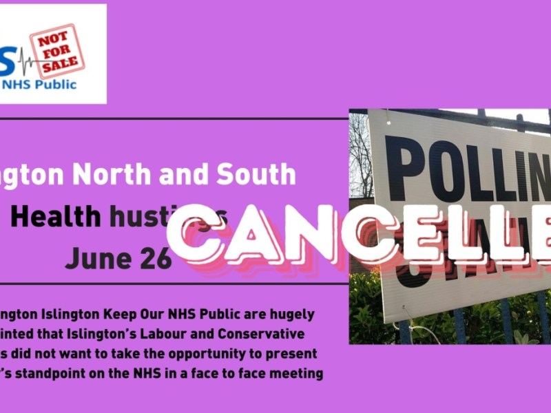 Health Hustings cancelled