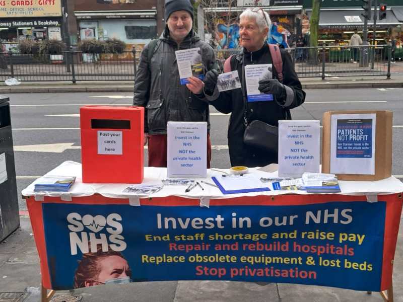 Islington street stalls back investing in the&nbsp;NHS